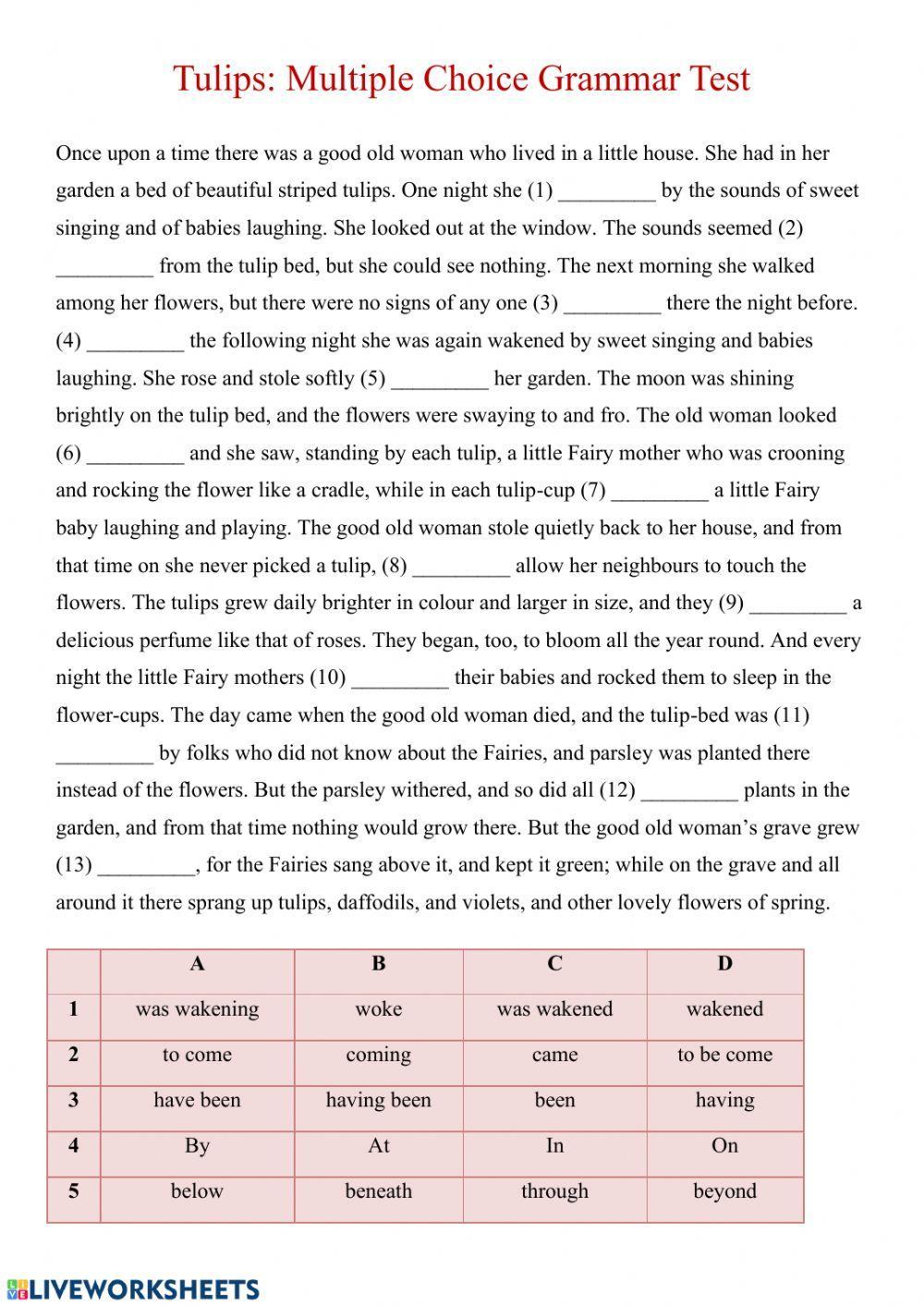 Multiple Choice Grammar Test. ZNO UA Allakolos Live