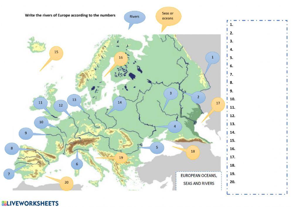 Rios y mares de Europa