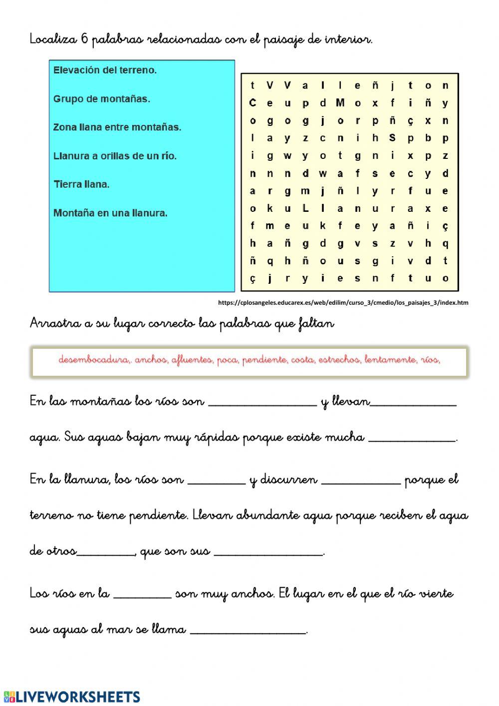 actividades ccss tema 6 los paisajes