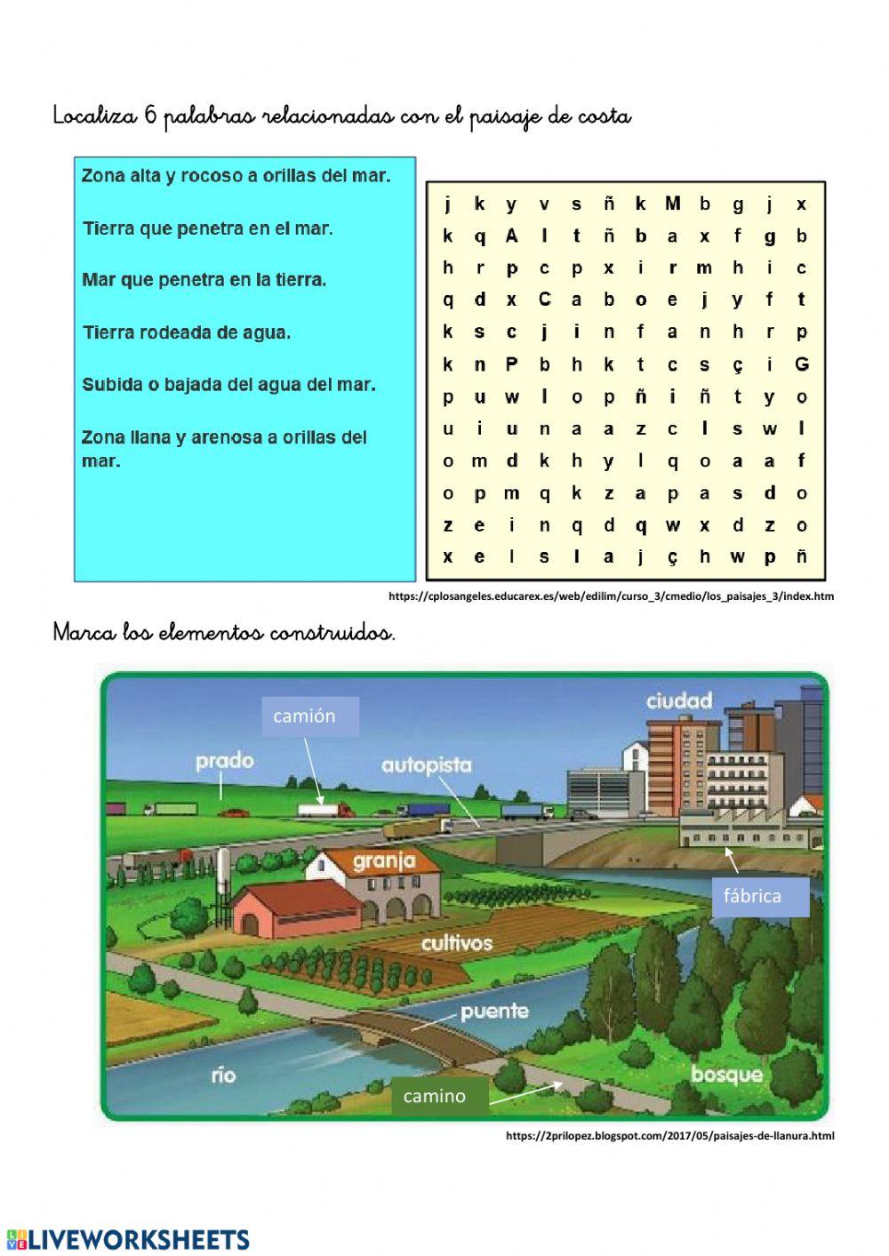 actividades ccss tema 6 los paisajes