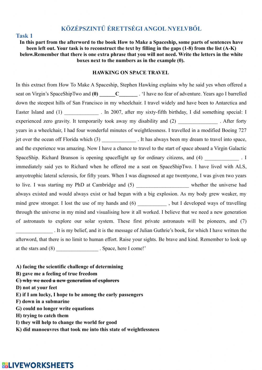 Közép érettségi angol