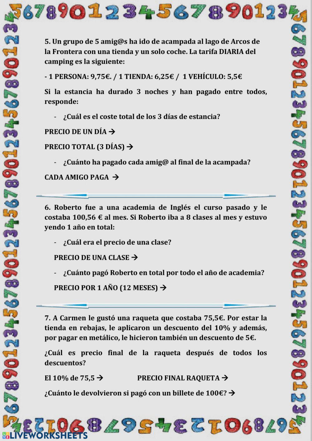 Operaciones con decimales