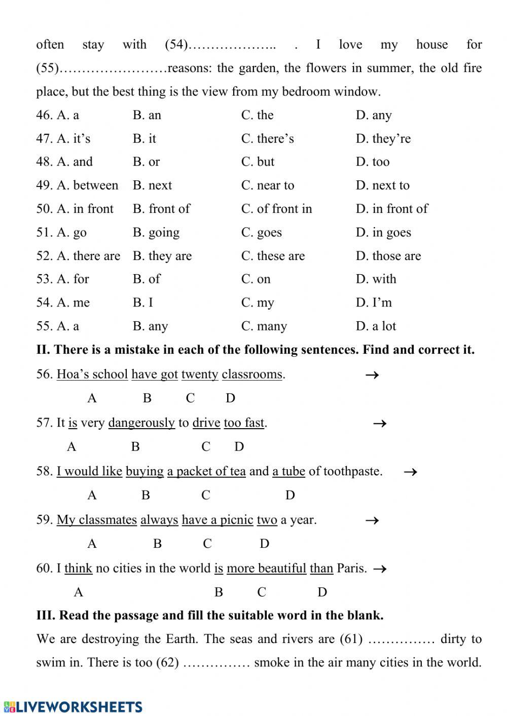 Exam practice test 5