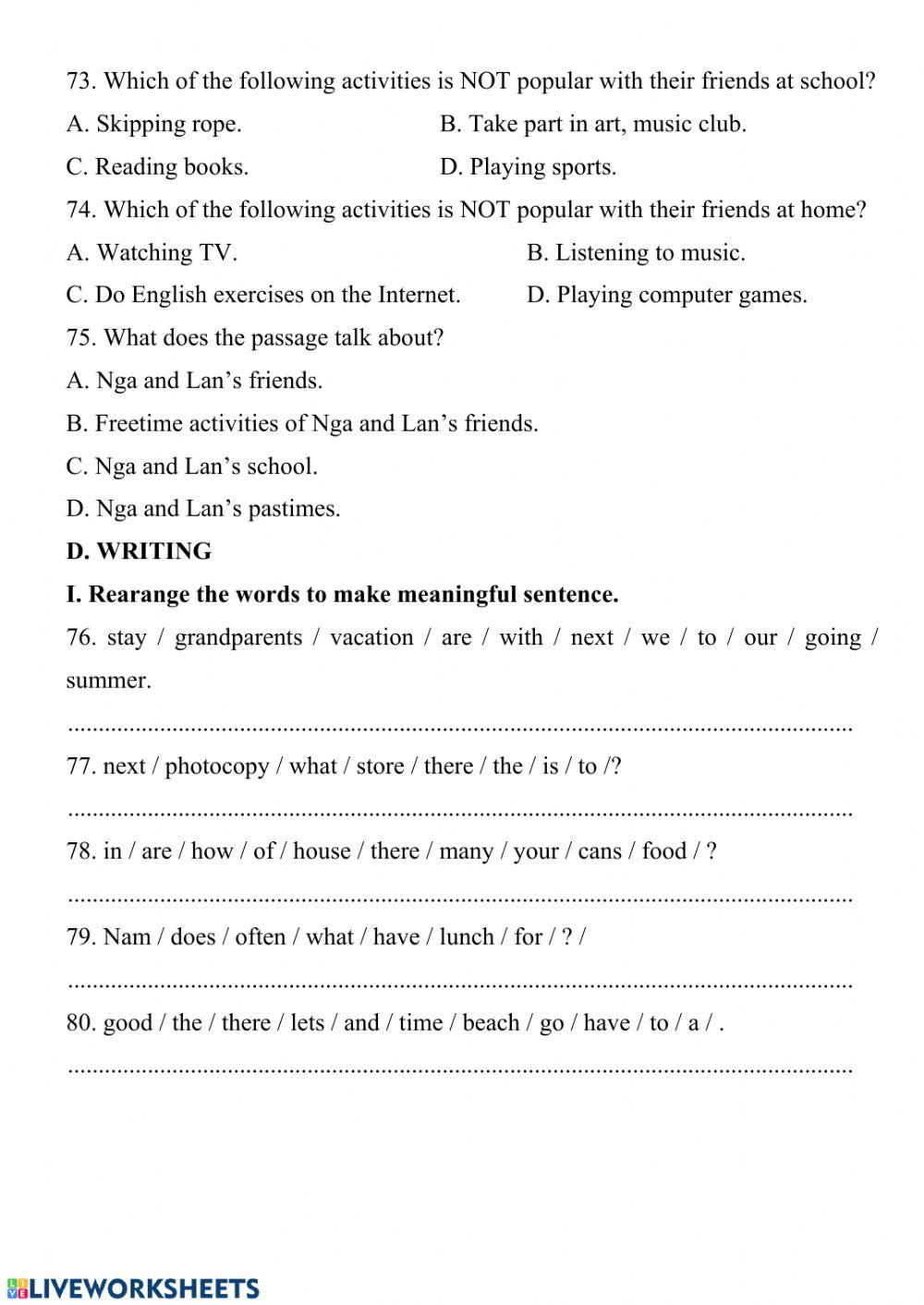 Exam practice test 5