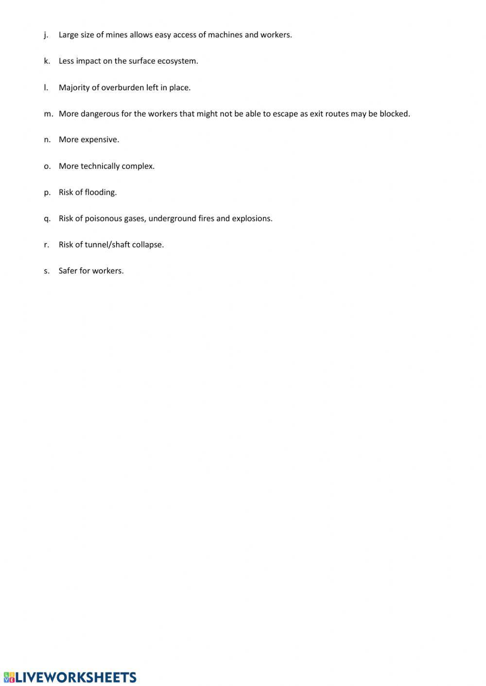 Rocks and minerals extraction