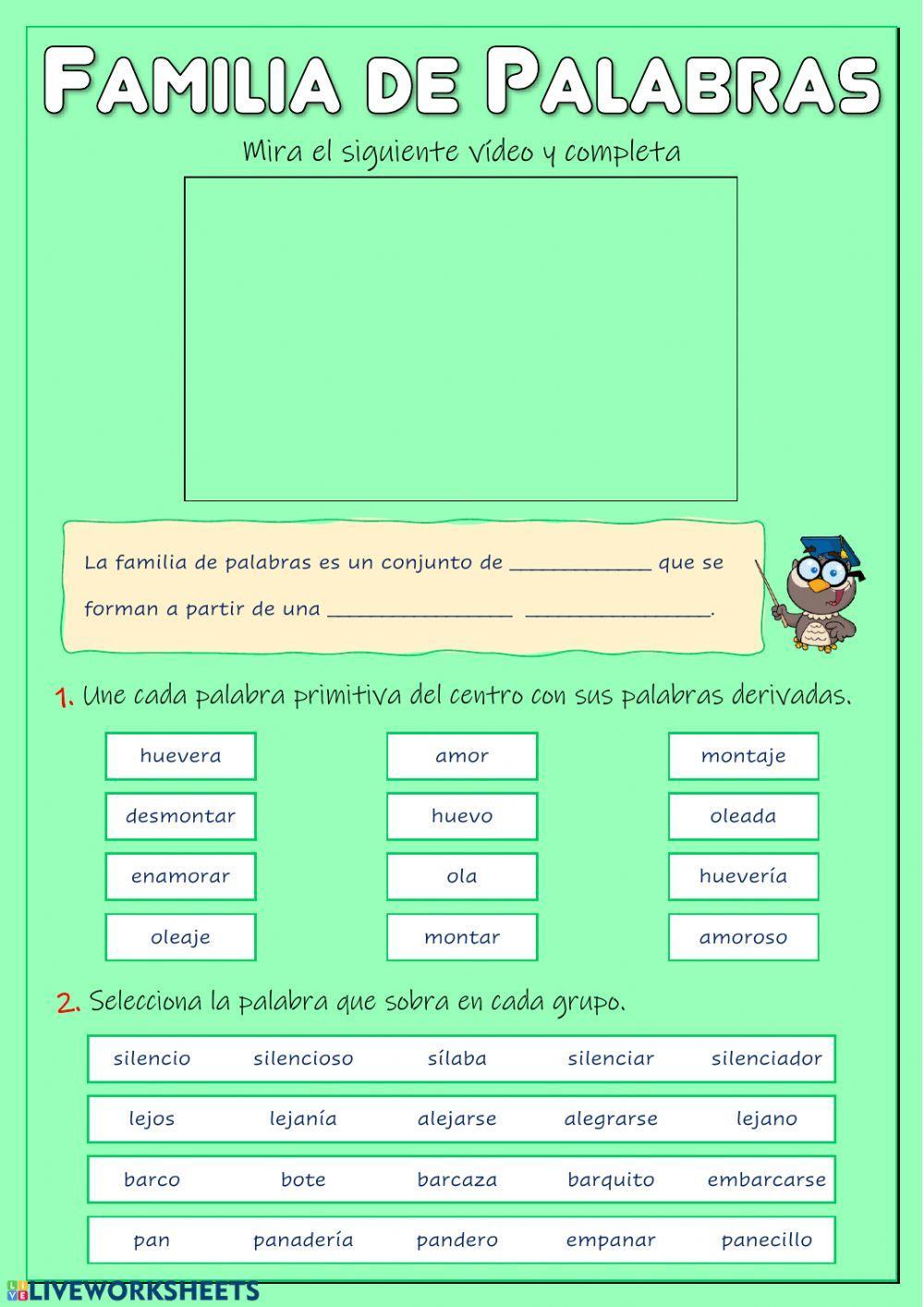 Familia de palabras Familia de palabras