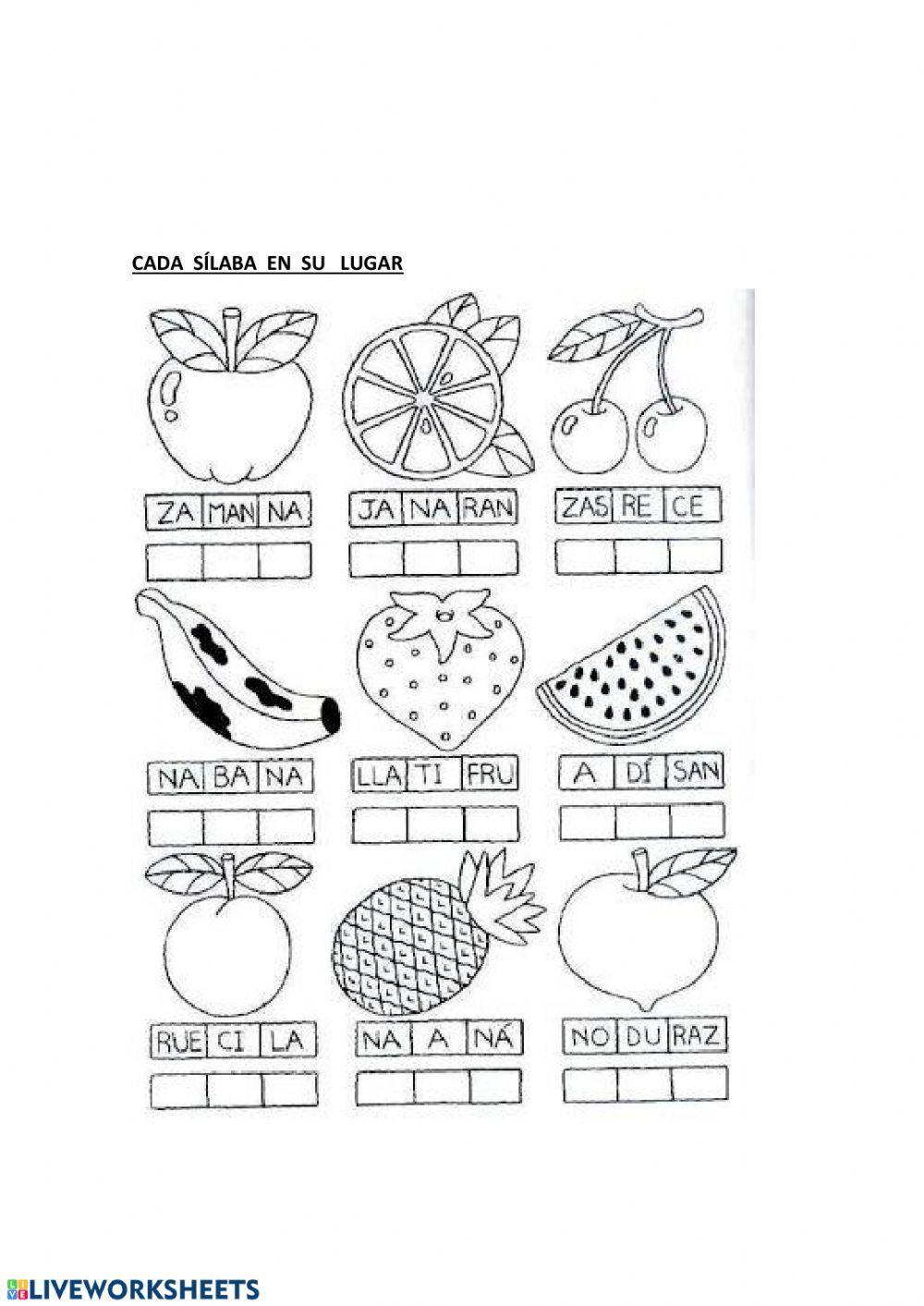 Cada sílaba en su lugar