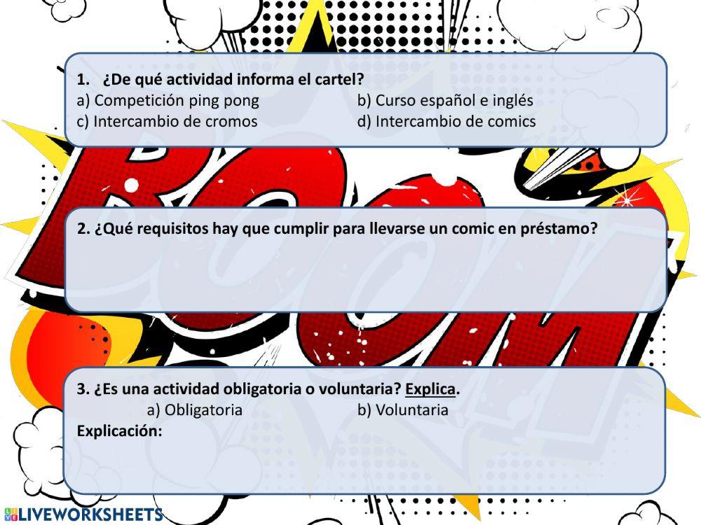 Comprensión Escrita Comics