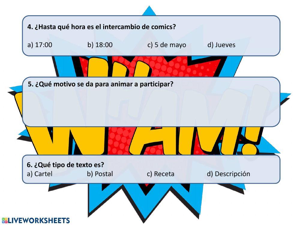 Comprensión Escrita Comics