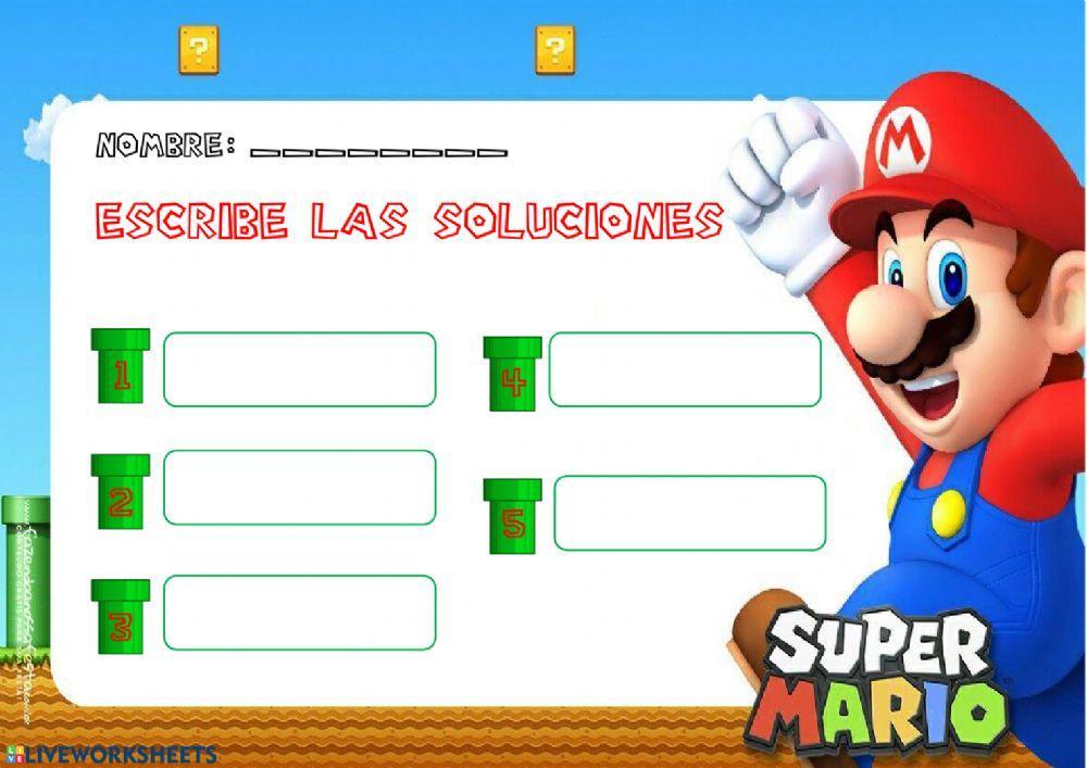 Hoja de respuestas Mario Bros