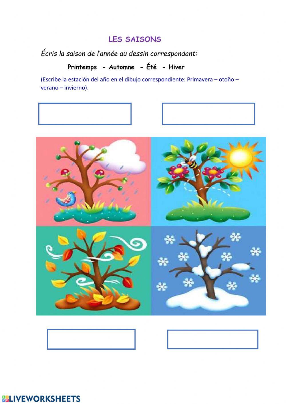 Las estaciones en francés online exercise for Live Worksheets