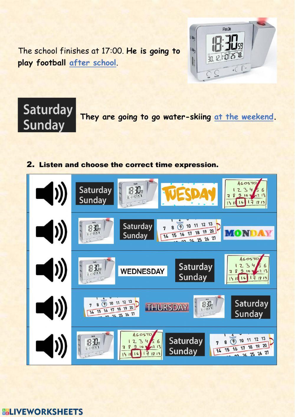 Going to: time expressions
