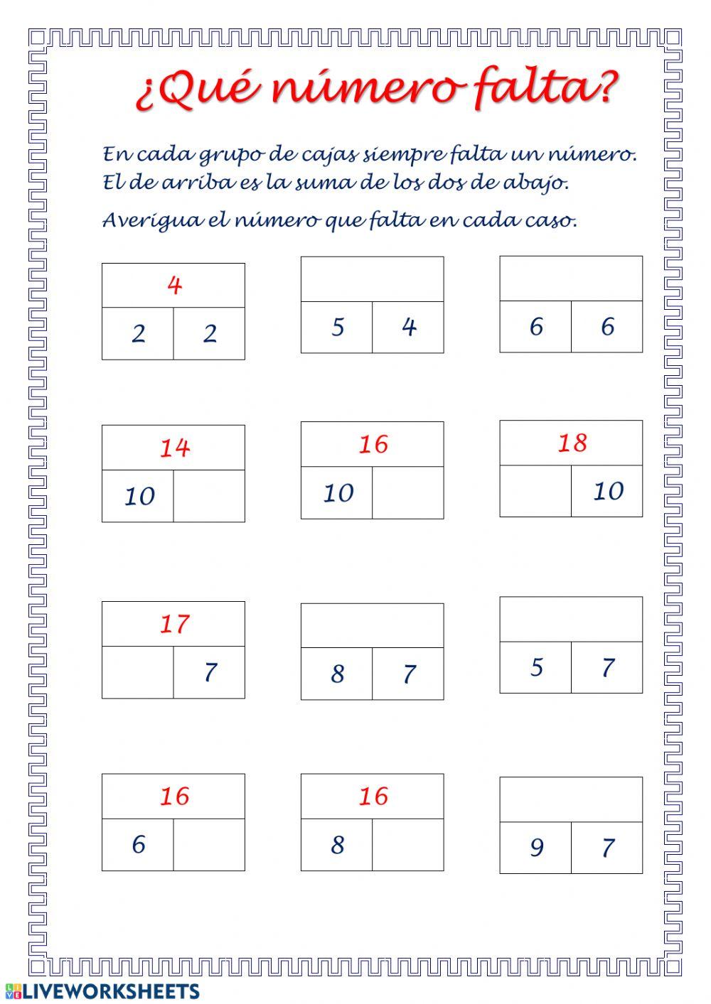 ¿Qué número falta? ¿Qué número falta?