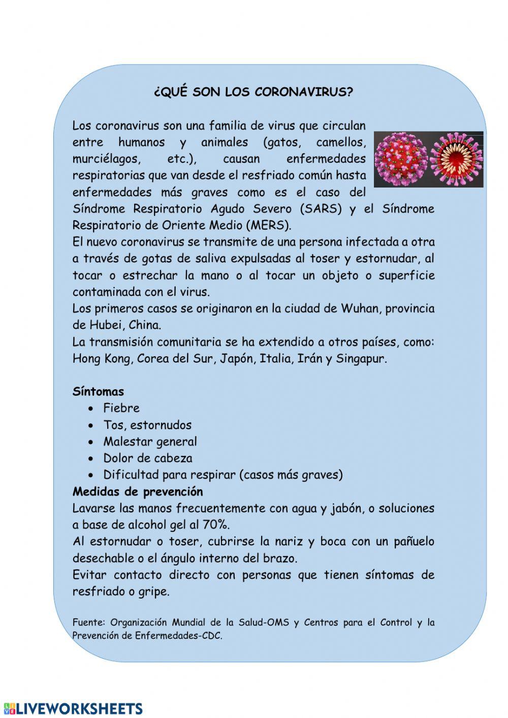 Descripcion del coronavirus