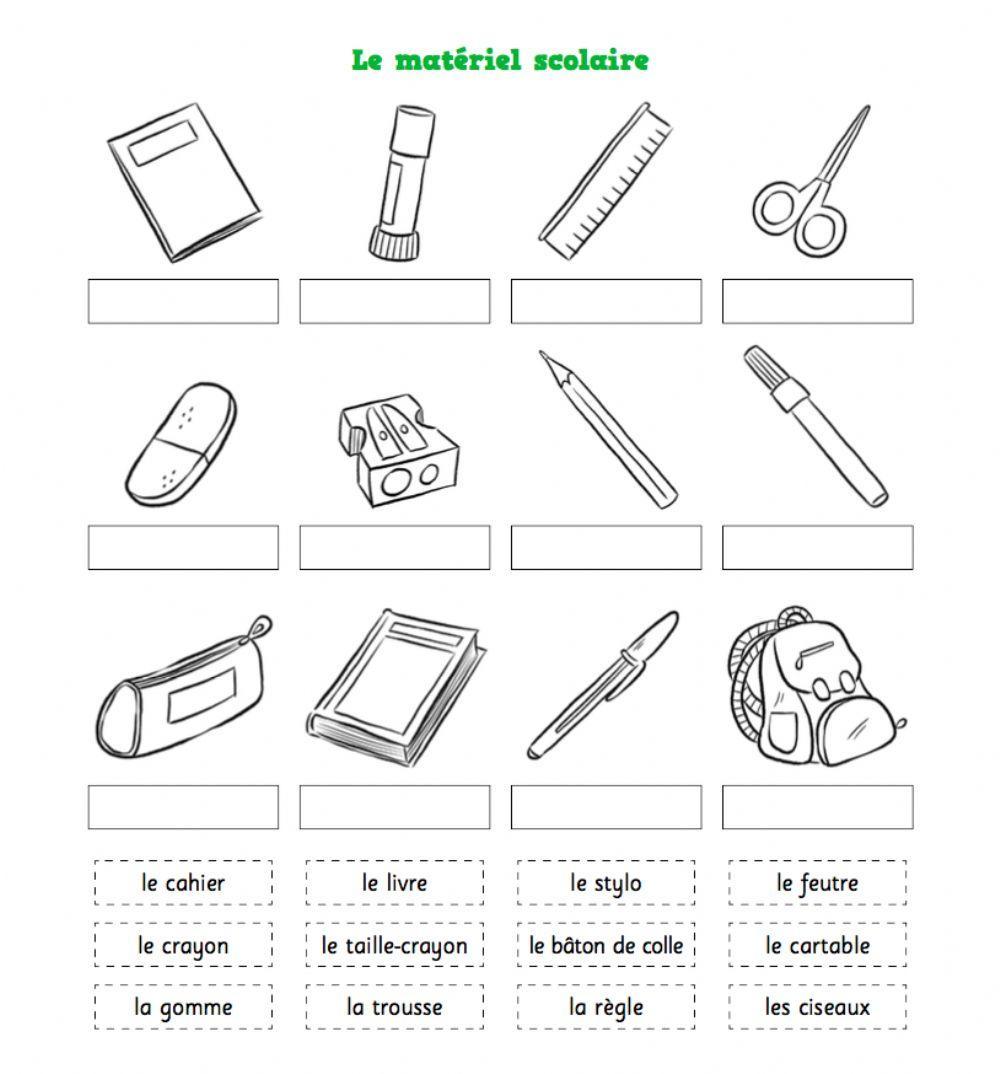 Preschool Français: les fournitures scolaires semaine 4 