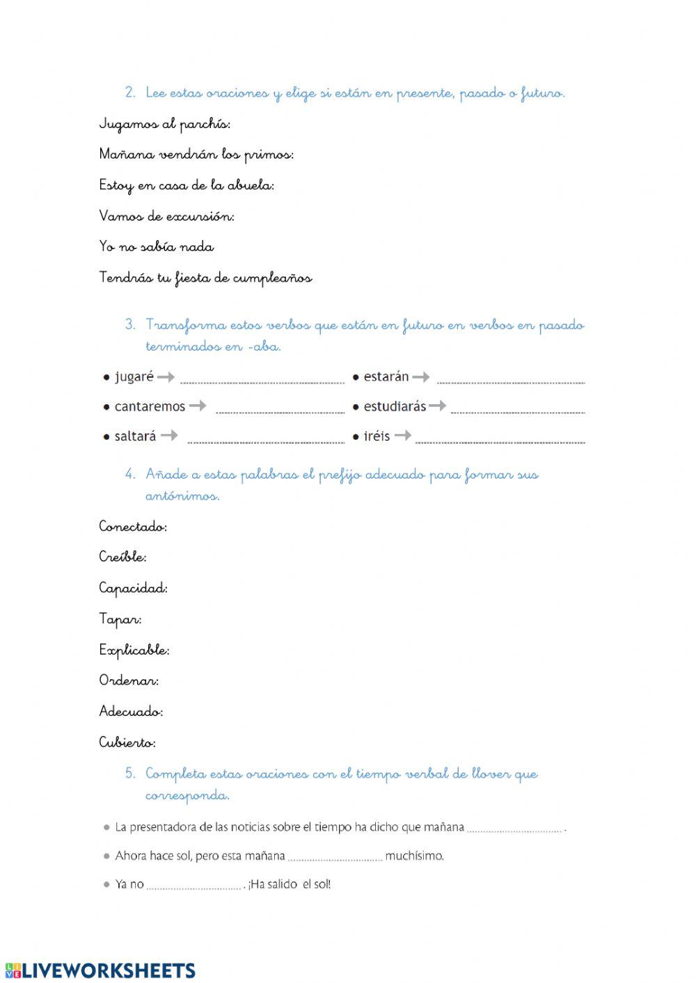 Examen lengua tema 9