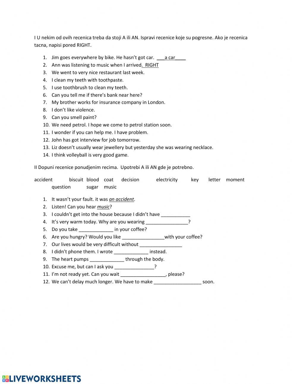 Count and uncount nouns