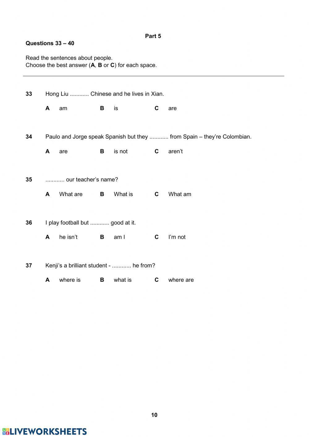 Empower A2 - Unit 1 Progress Test