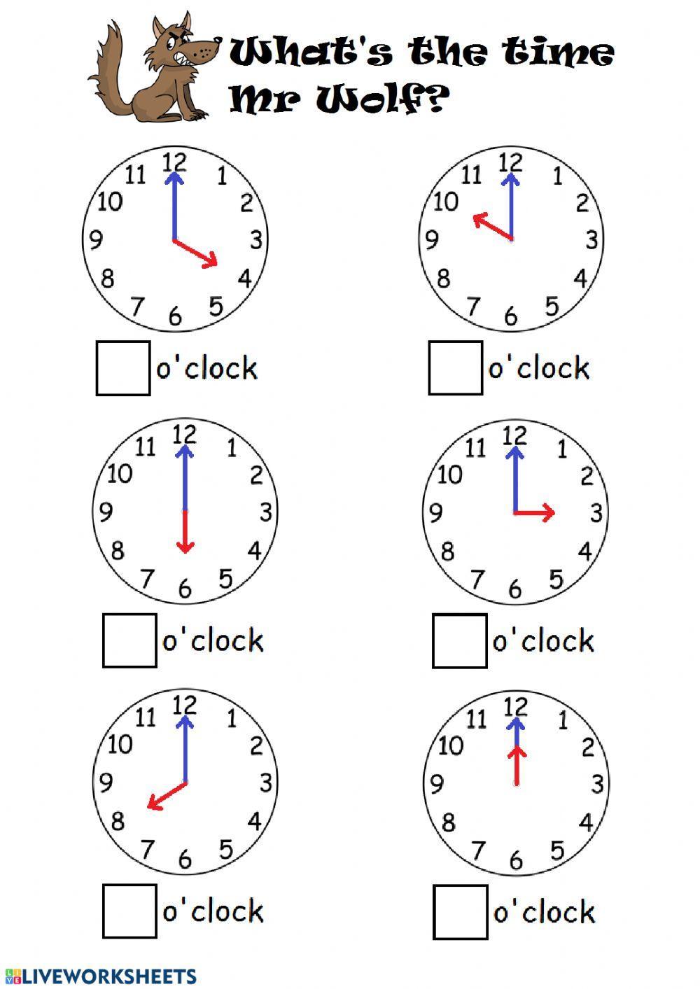 Telling time by the hour