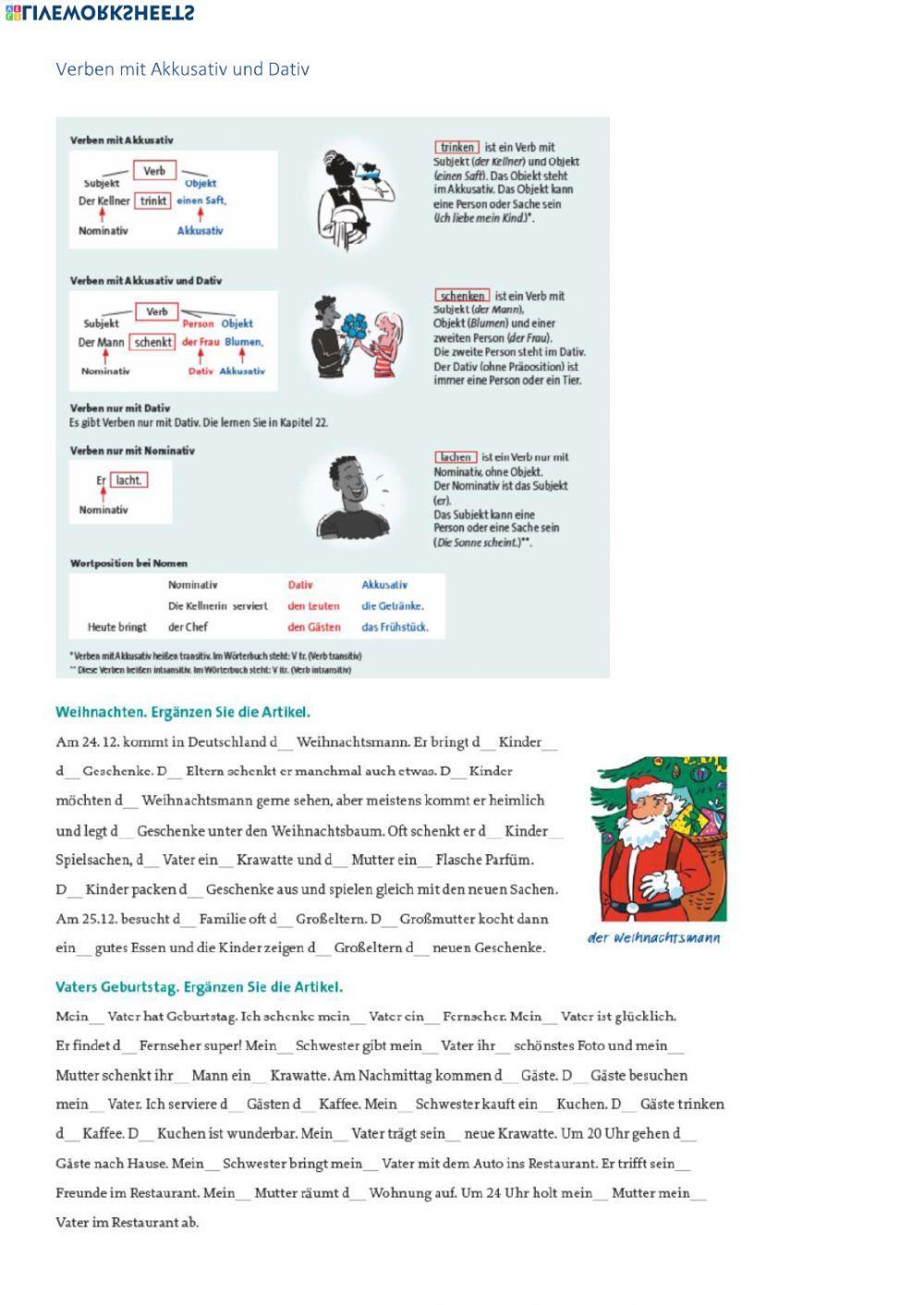 Verben mit Akkusativ und Dativ