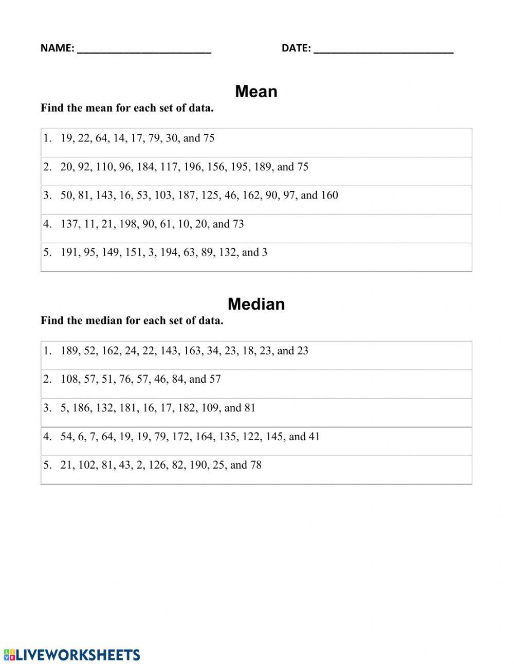 Finding mean, median, and mode 94351 | Sean Steel | Live