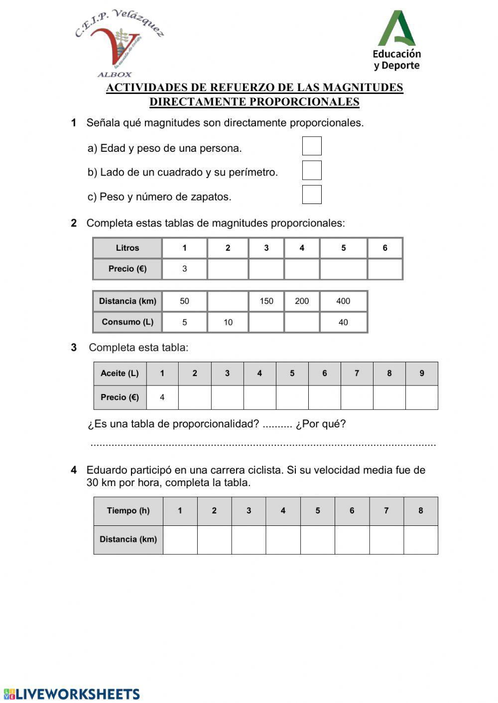 Magnitudes directamente proporcionales.