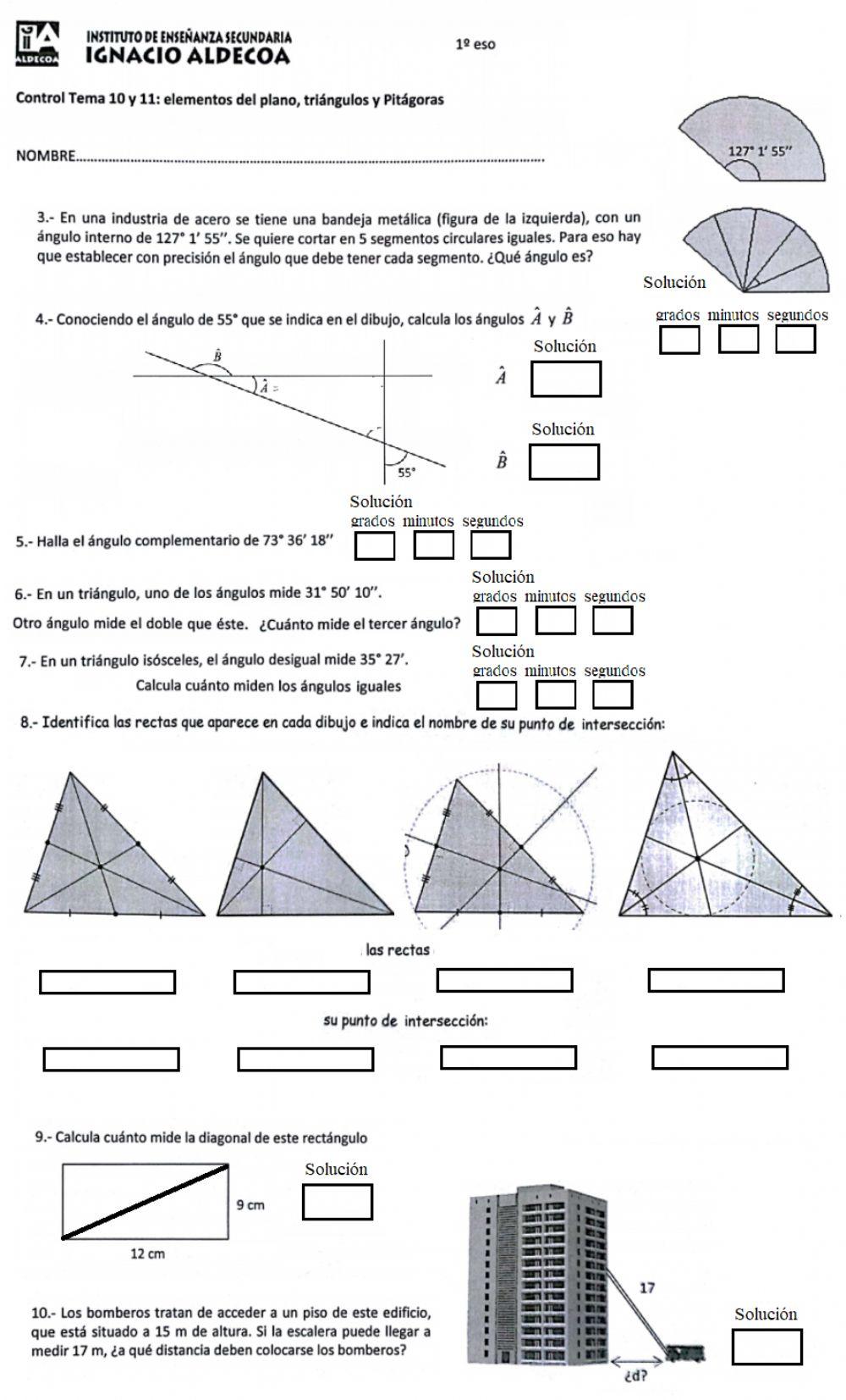 Control Elementos Plano - Triángulos