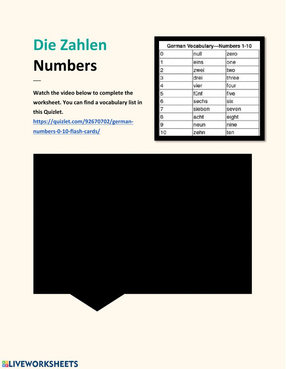 Zahlen 0-10 Video Lesson
