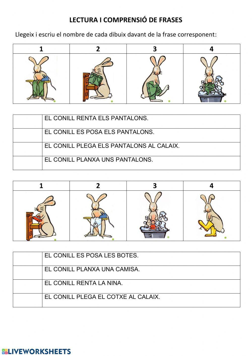 Comprensió frases sota-sobre - davant-darrera