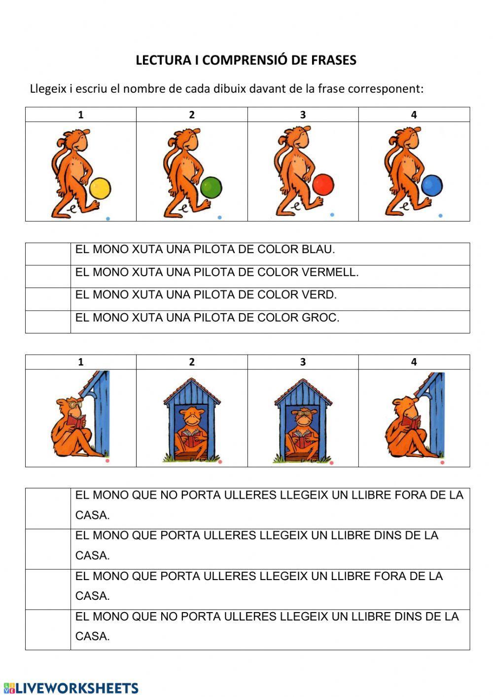 Comprensió frases sota-sobre - davant-darrera