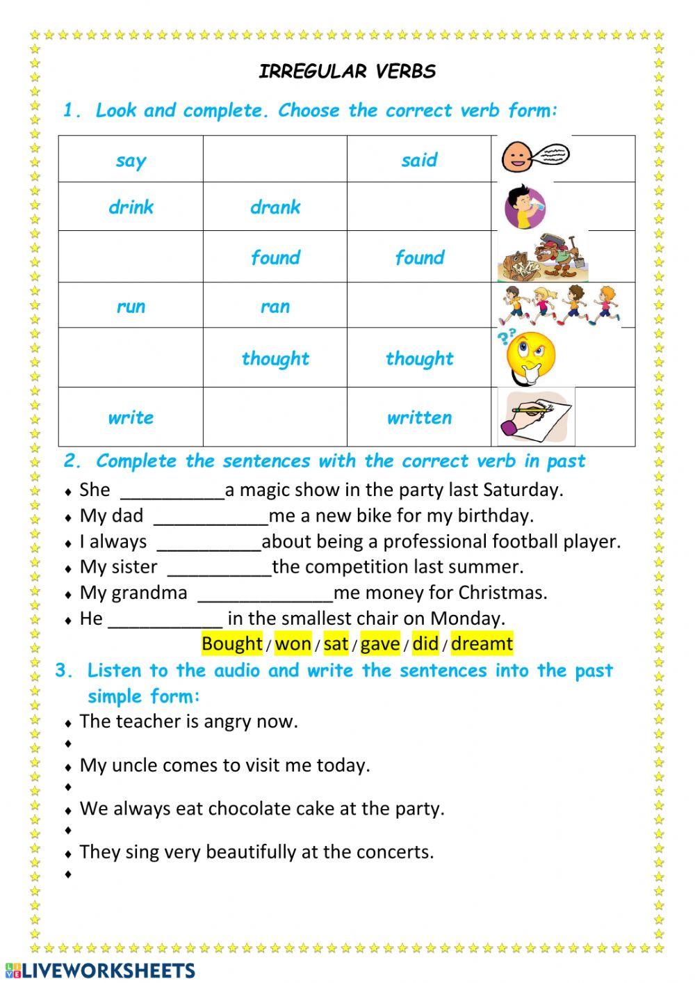 Irregular verbs