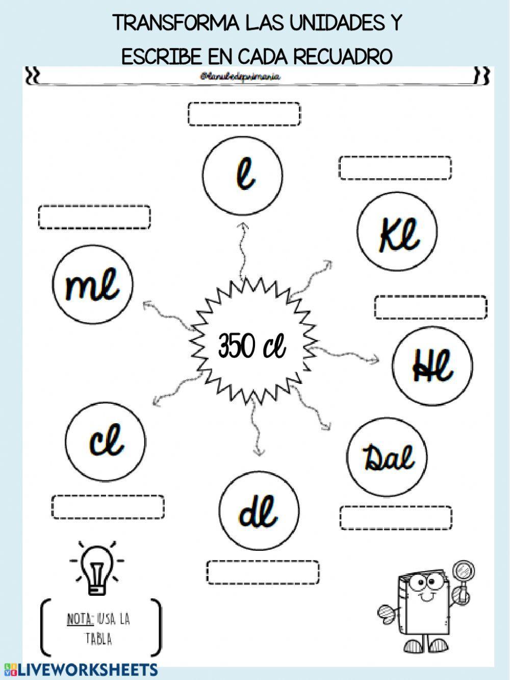 Cambio de unidades de longitud, masa y capacidad