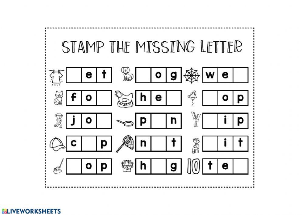 Complete CVC worksheet | Live Worksheets