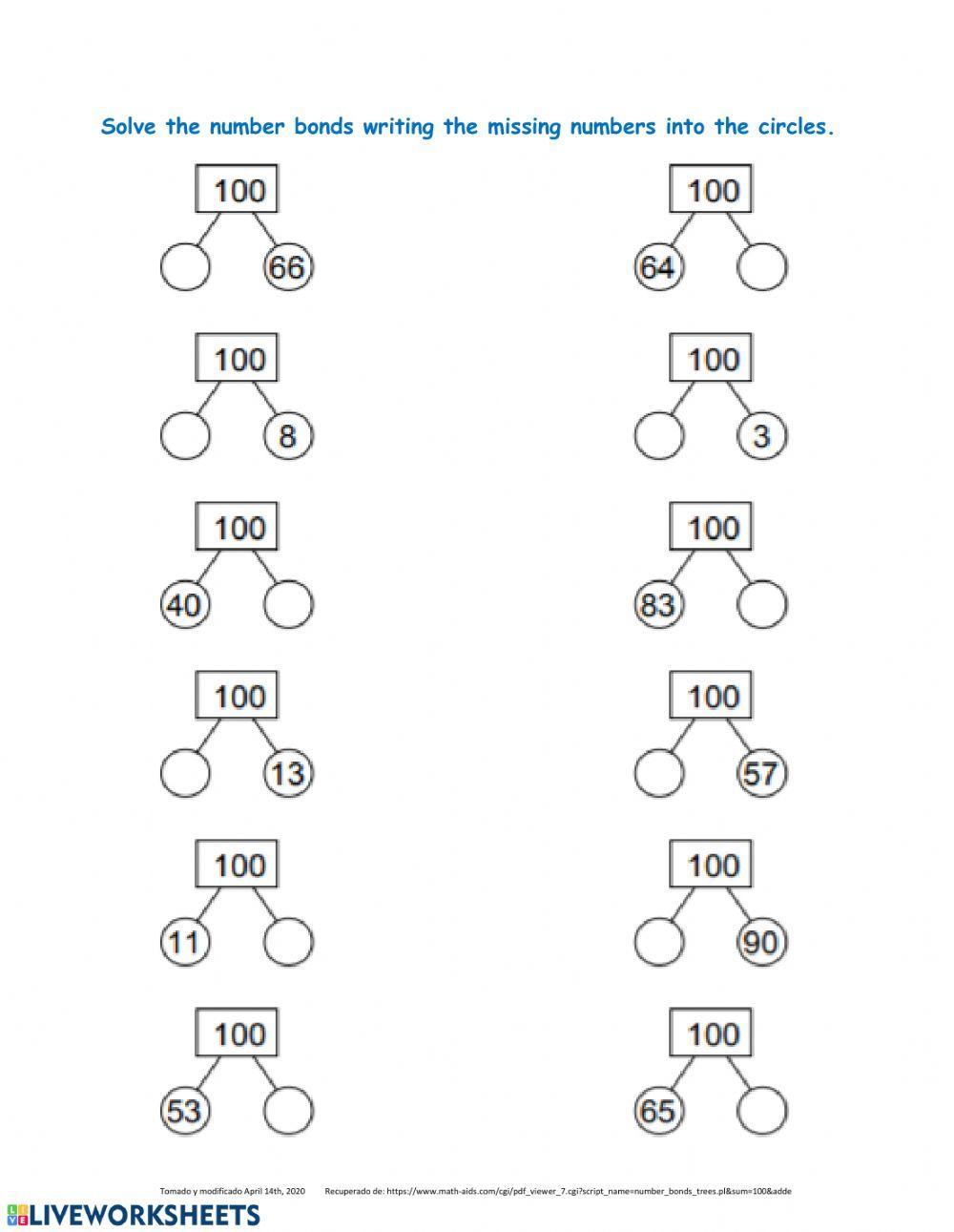 NUMBER BONDS 100