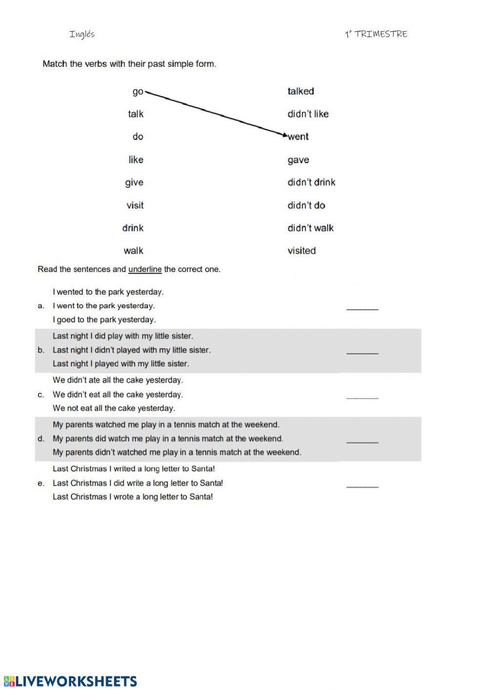 Ficha evaluativa de repaso inglés 6