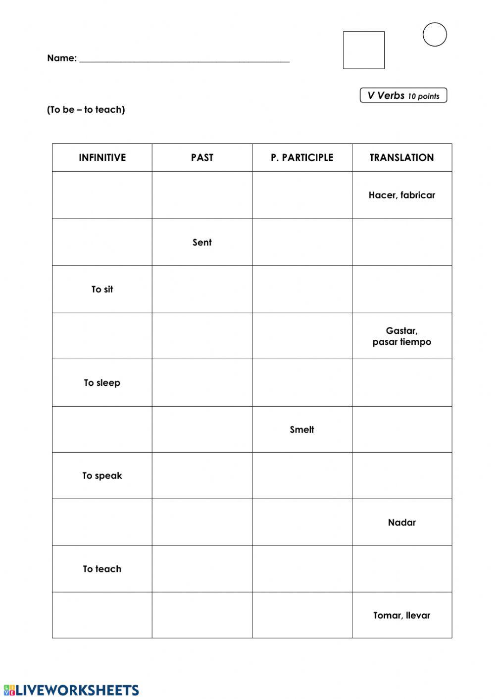 Some irregular verbs