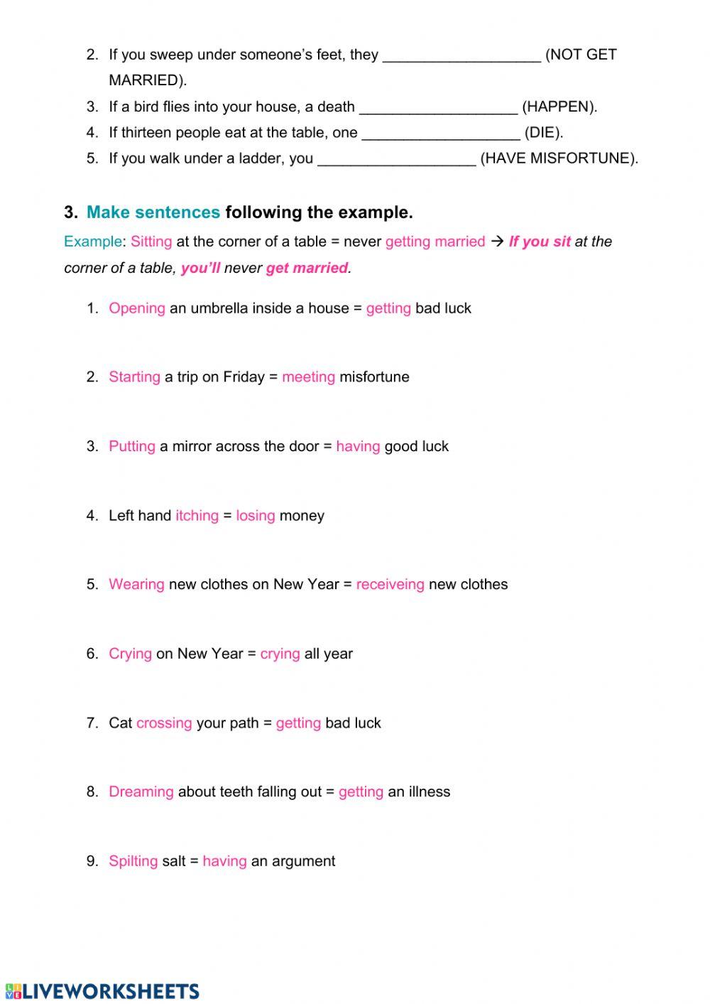 D4 Unit 4 First Conditional Superstitions 5465289 |