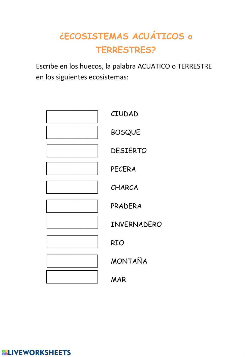 ecosistema terrestre y acuatico