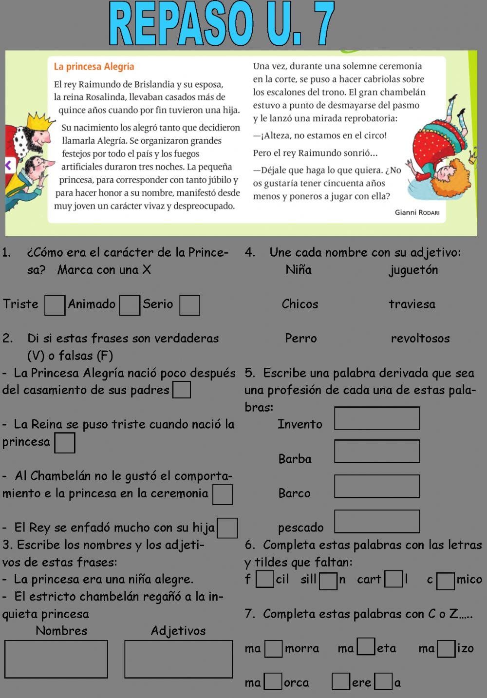 Repaso Unidad 7 Lengua