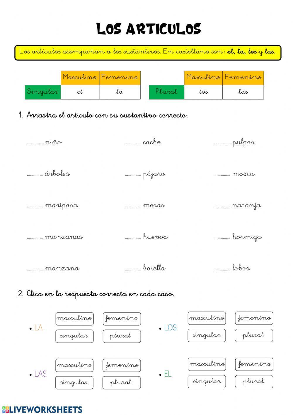 Act. interactiva - Articulos