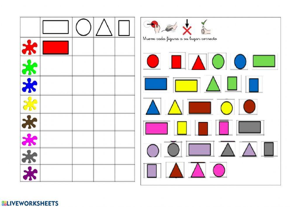 Coloca las figuras geométricas