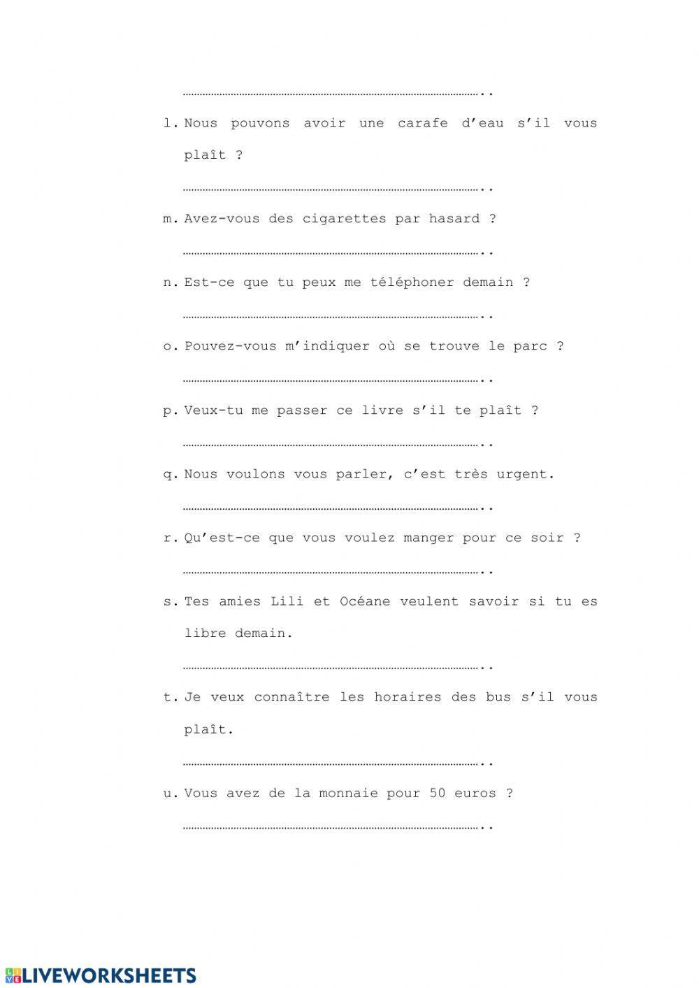 Le Conditionnel de Politesse Le Conditionnel de Politesse
