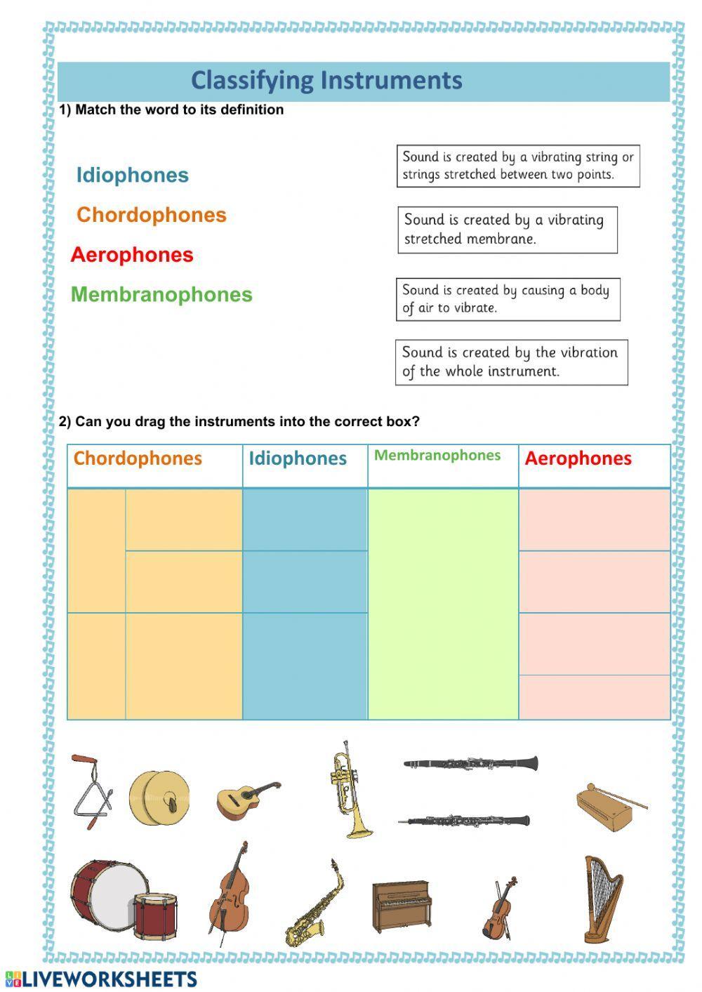 Classifying musical instruments