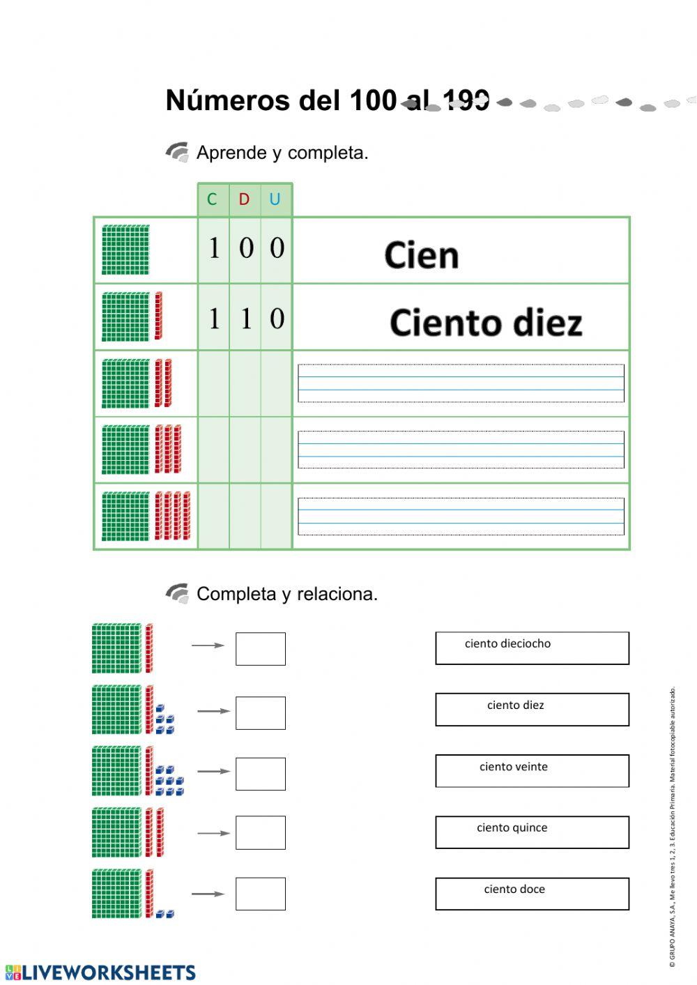 Centena. Primera y segunda.