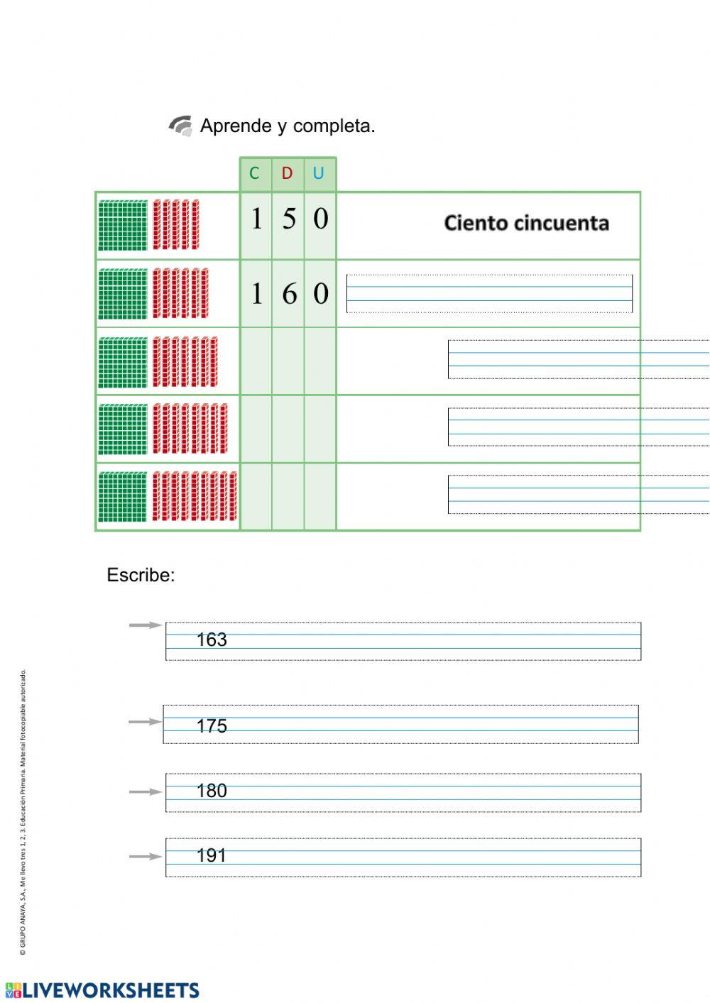 Centena. Primera y segunda.