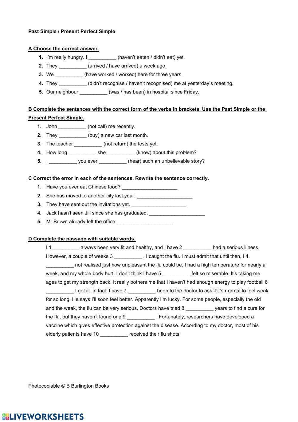 Past Simple or Present Perfect Simple