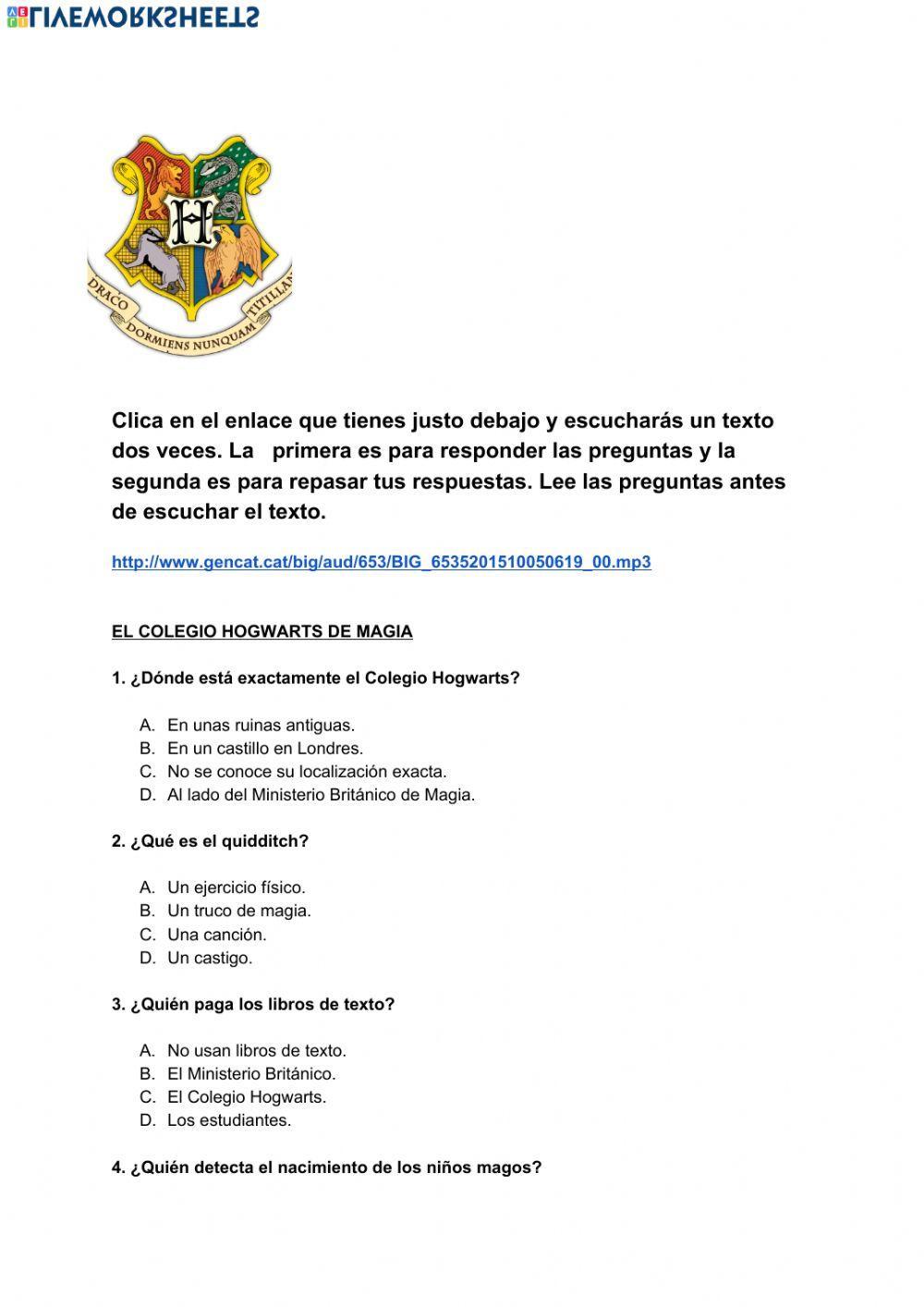 El colegio hogwarts de magia