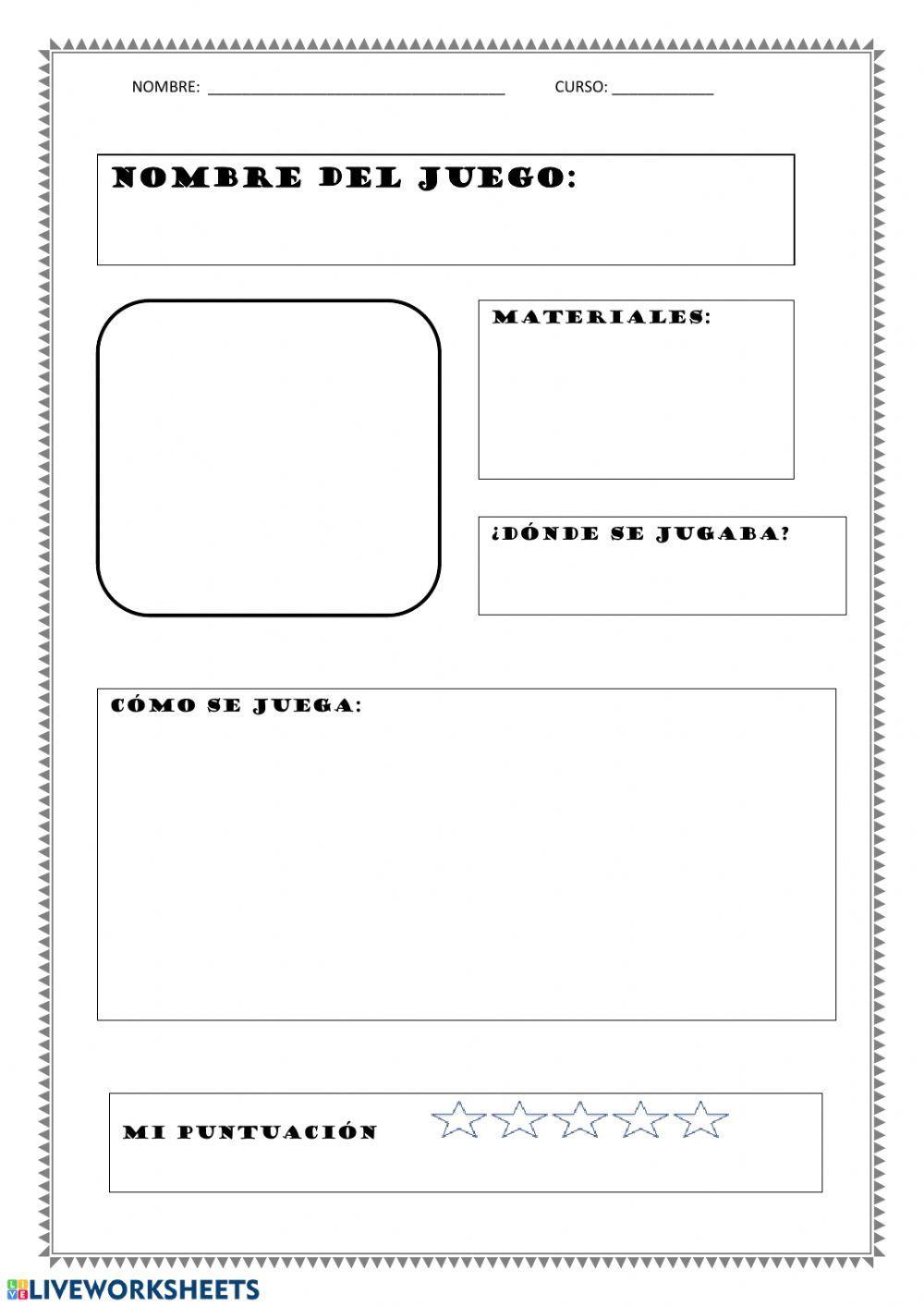 Ficha juegos populares