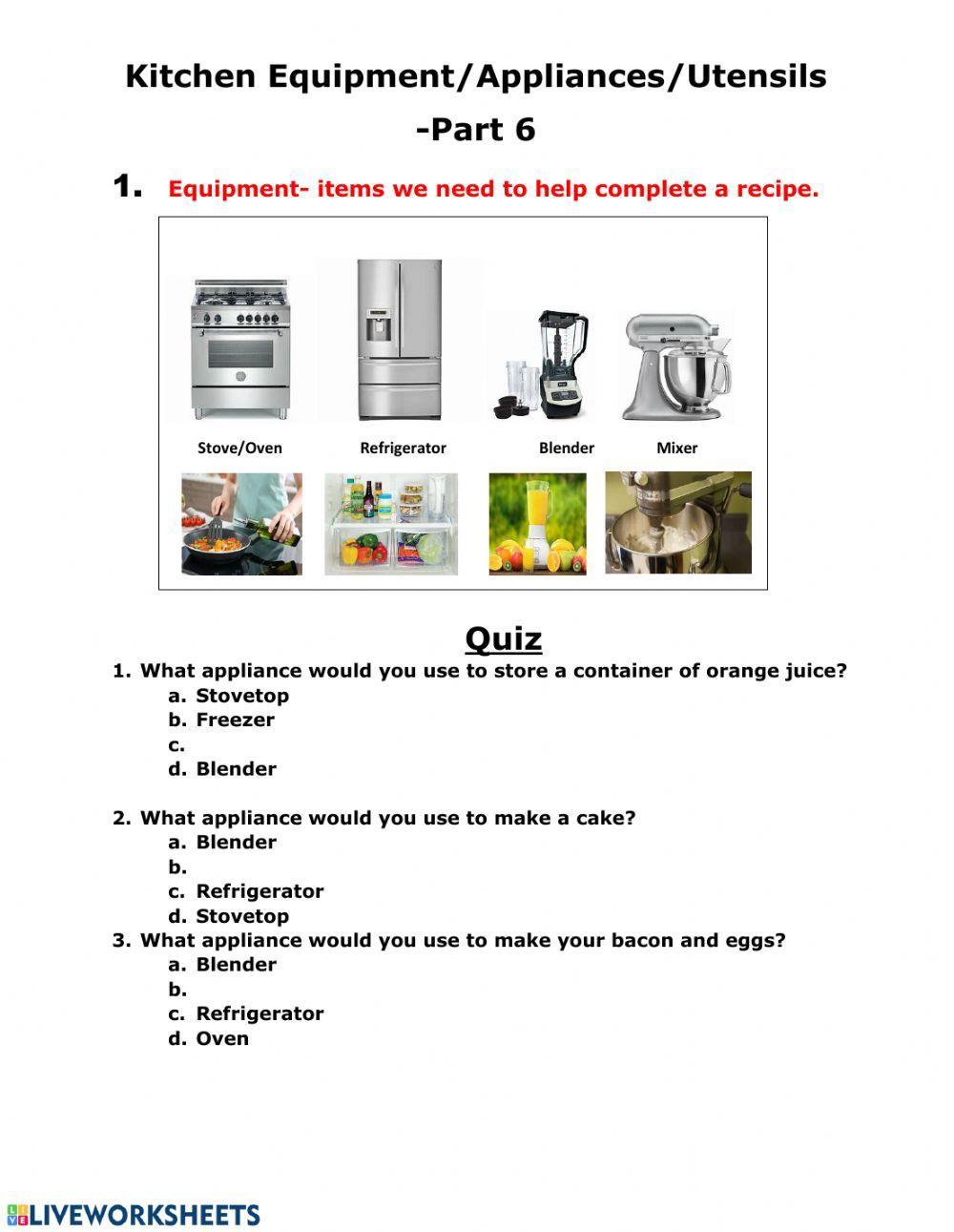 Kitchen Equipment,Appliance & Utensils
