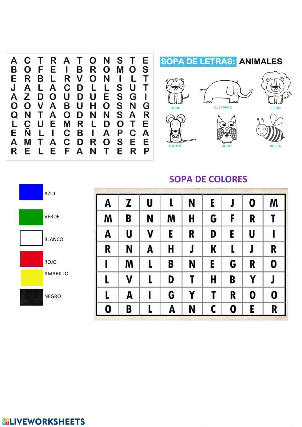 Sopa de animales y de colores